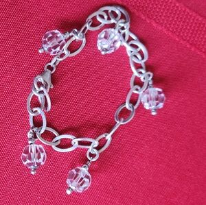 Silver Bracelet with Crystal Charms